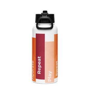 padel tennis vip stainless steel water bottle with a straw lid