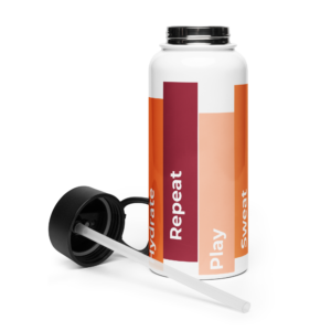 padel tennis vip stainless steel water bottle with a straw lid