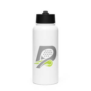 padel tennis vip stainless steel water bottle with a straw lid