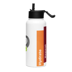 padel tennis vip stainless steel water bottle with a straw lid