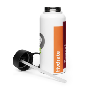 padel tennis vip stainless steel water bottle with a straw lid